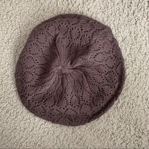 Brown Knit Beret